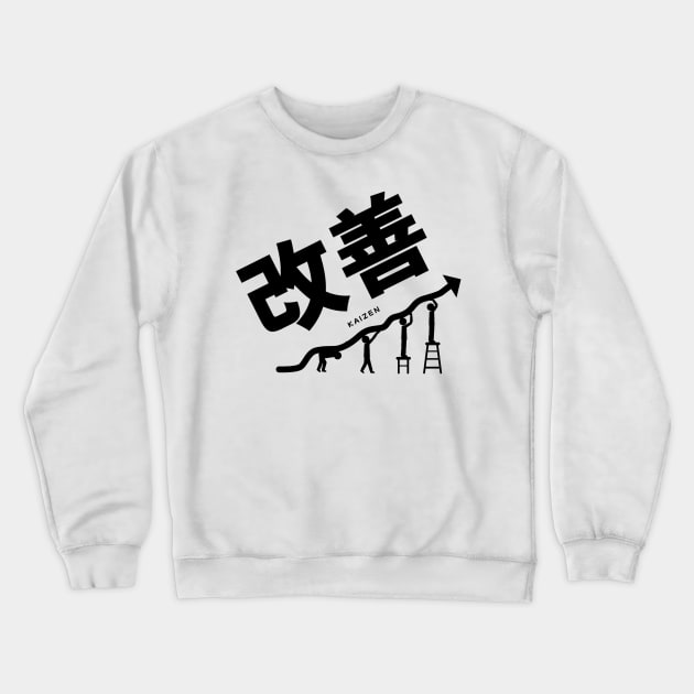 Kaizen (Continuous improvement) White Crewneck Sweatshirt by Issho Ni